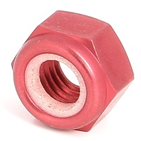 Blister met 5 moeren Nylstop Dural 2030 OA rood