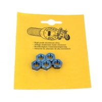 Blister met 5 zeskantmoeren P40 OA blauw