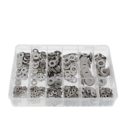 Assortimentskoffer met platte ringen M + L RVS A2 NFE 25513