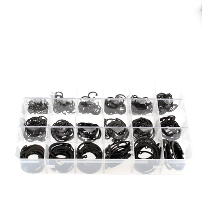 Assortimentskoffer met Circlips voor binnen Zwart staal Din 472